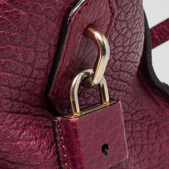 Burberry Purple Heritage Grain Leather Small Gladstone Bag - Picture 6 of 12